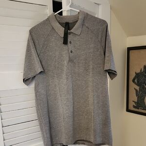 lululemon athletica Men's Grey Heather Short-Sleeve Polo